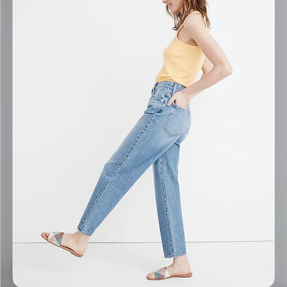 Madewell Light Wash Blue High-Rise Baggy Tapered Jeans